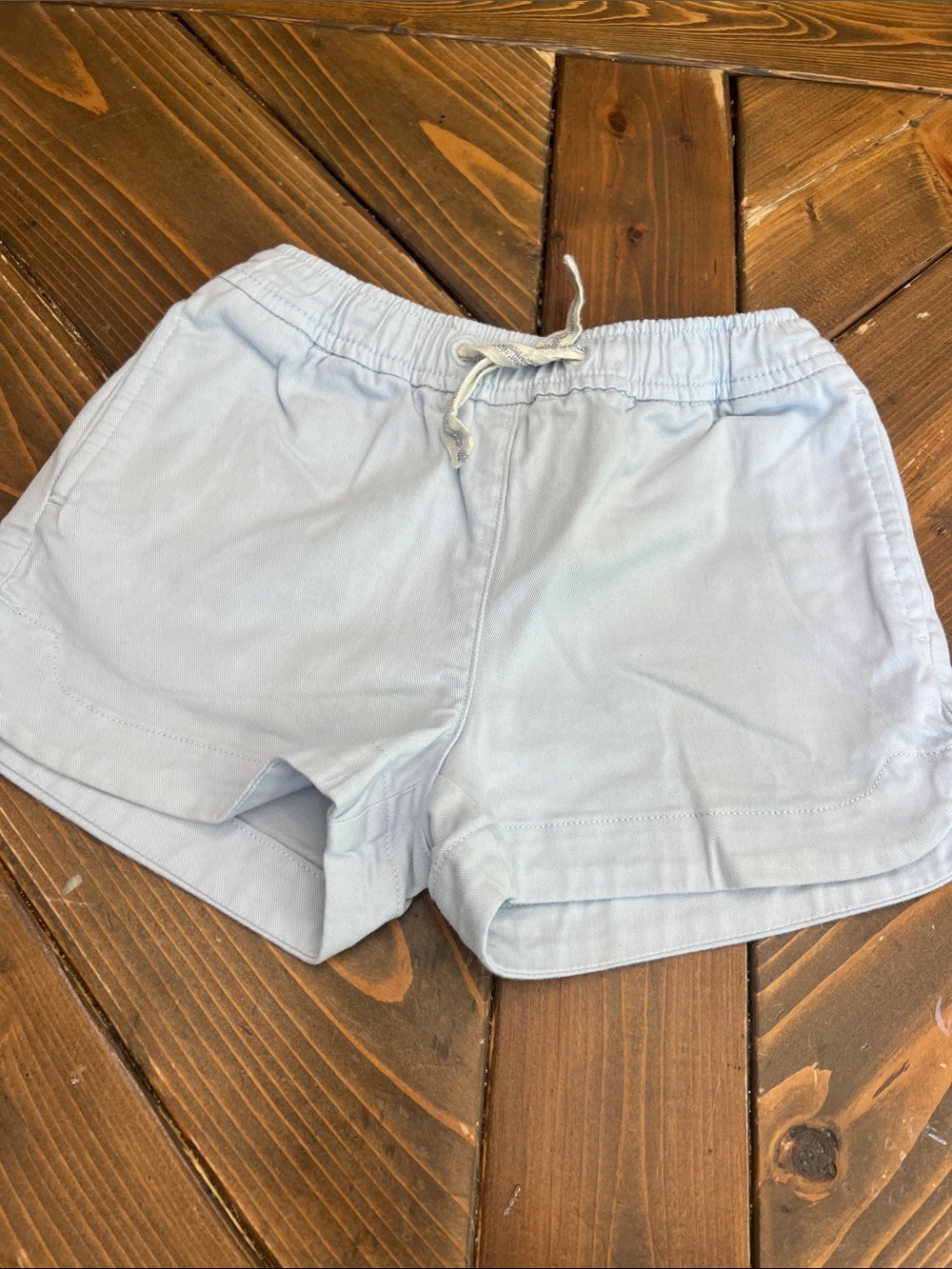 Crewcuts Light Blue Cotton Drawstring Shorts